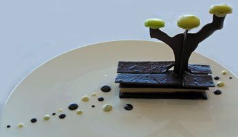 sculptured chocolate dessert