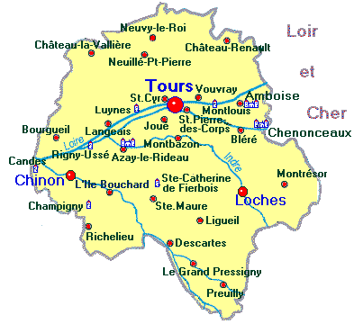 map of Indre et Loire