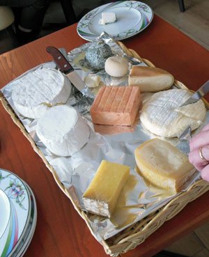 Cheese platter at Restaurant Genista