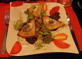 photo of warm goat cheese salad