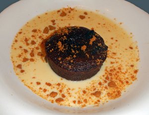 molten chocolate cake with creme anglaise
